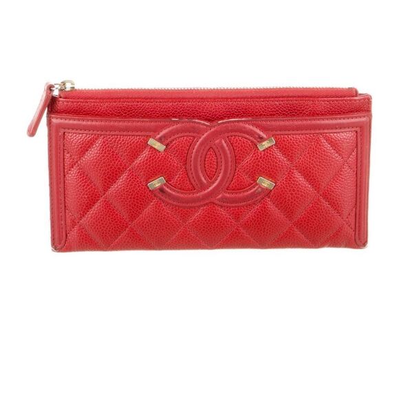 Chanel boys red leather long wallet pouch - Picture 12 of 16